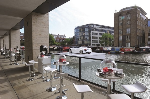 Kings Place Summer Party N1- The canal terrace with a product promotion Audi