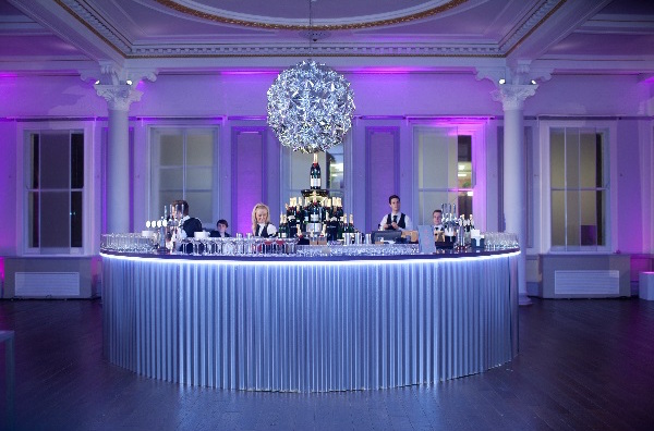 Grand Connaught Rooms Christmas Party WC2, lit up bar