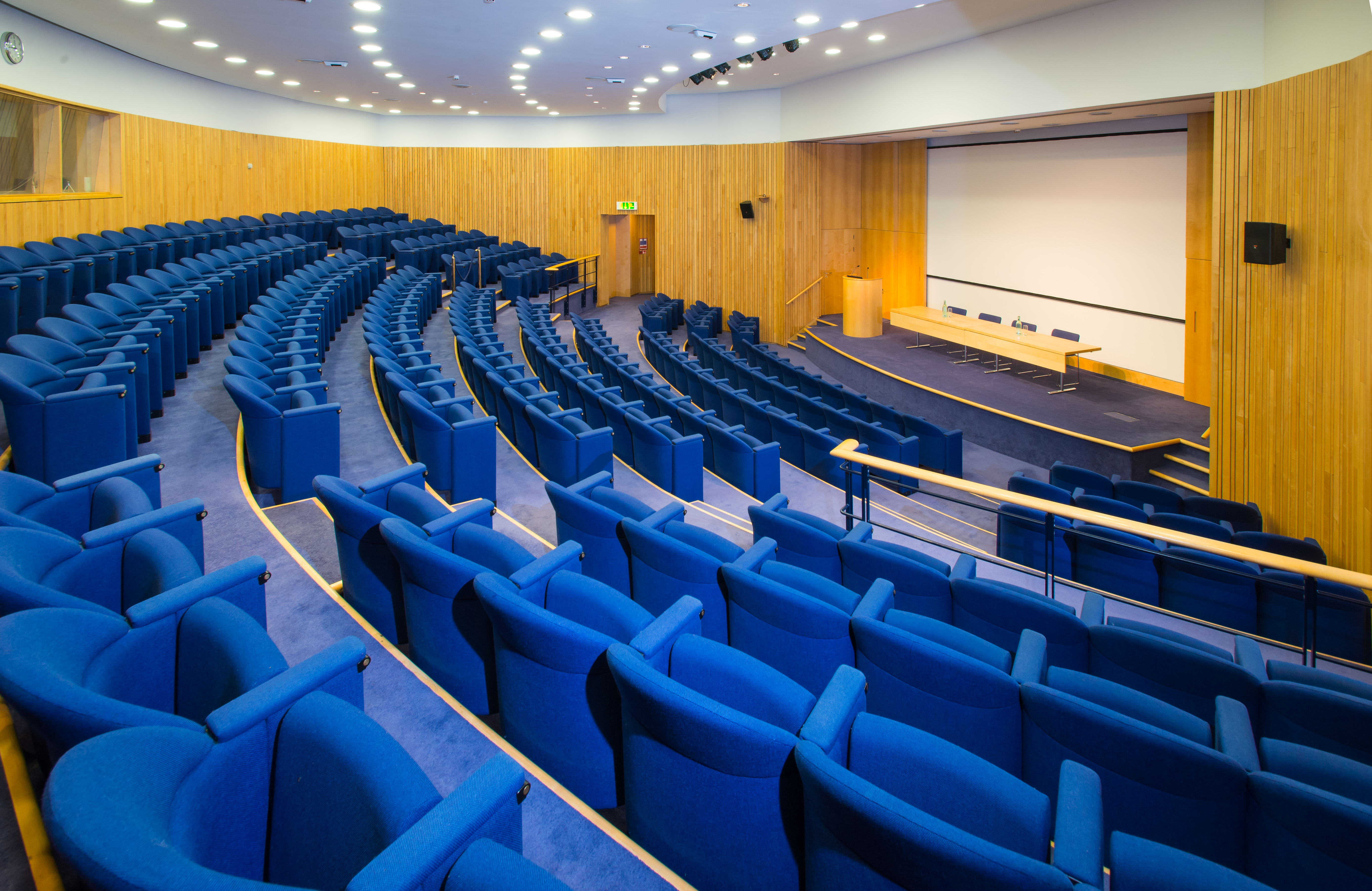 Permanent theatre style layout in the Lecture Theatre Rooms on Regent’s Park Venue Hire NW1