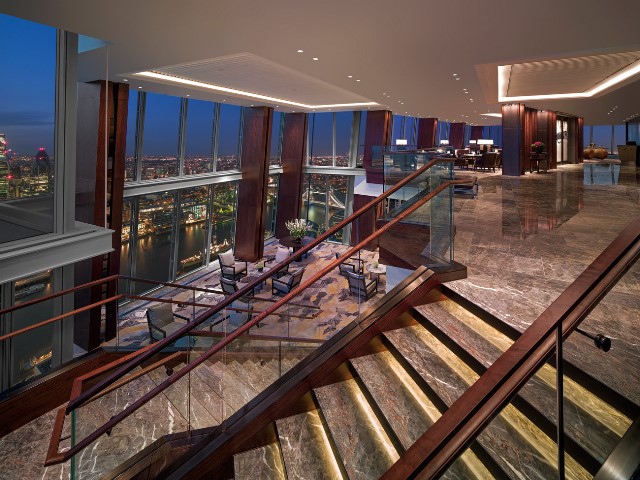 Shangri-La Hotel Venue Hire SE1, stair case in the event area with views