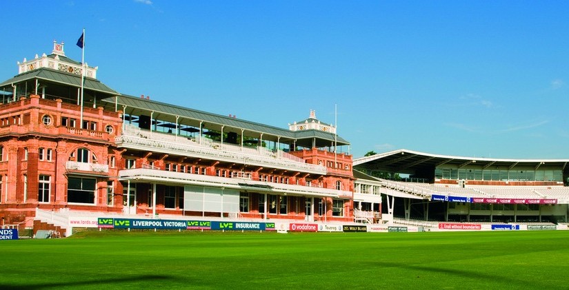 Lord’s Cricket Ground Summer Party Venue NW8,view of cricket ground and red brick building