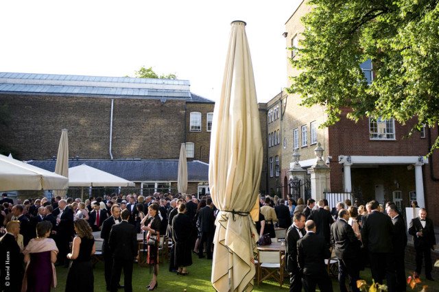Lord’s Cricket Ground Summer Party Venue NW8, guests mingling in the gardens