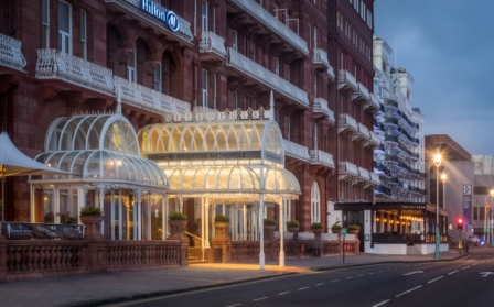 Hilton Brighton Metropole Venue Hire BN1,front of the building with glass covering