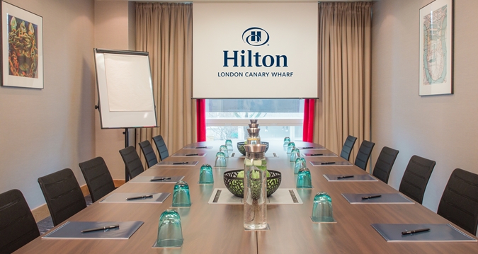 Hilton Canary Wharf Venue Hire E14, pprivate room set up board room