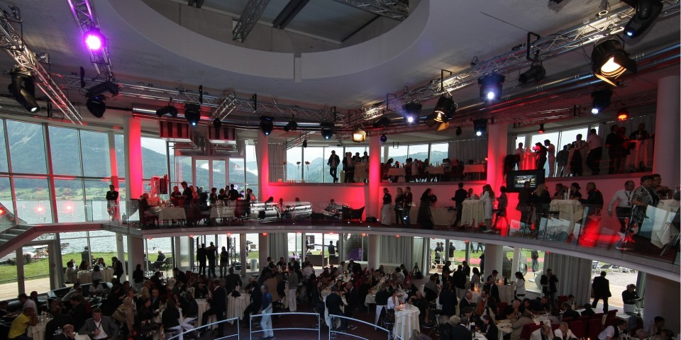 over two floors delegates are in a theatre style