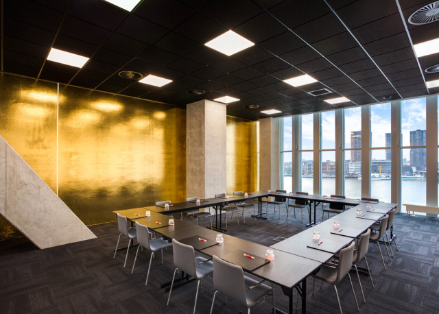 Conference Centre set out for a confernce in u-shape with lots of natural daylight from floor to ceiling windows Nhow Rotterdam Venue Hire Holland
