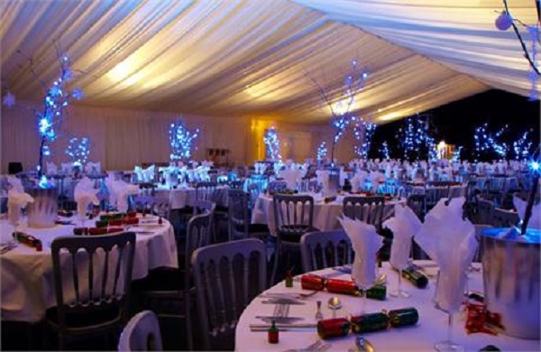 Birmingham Dudley Village Resort Hotel DY1- Christmas dinner party laid out banqueting style